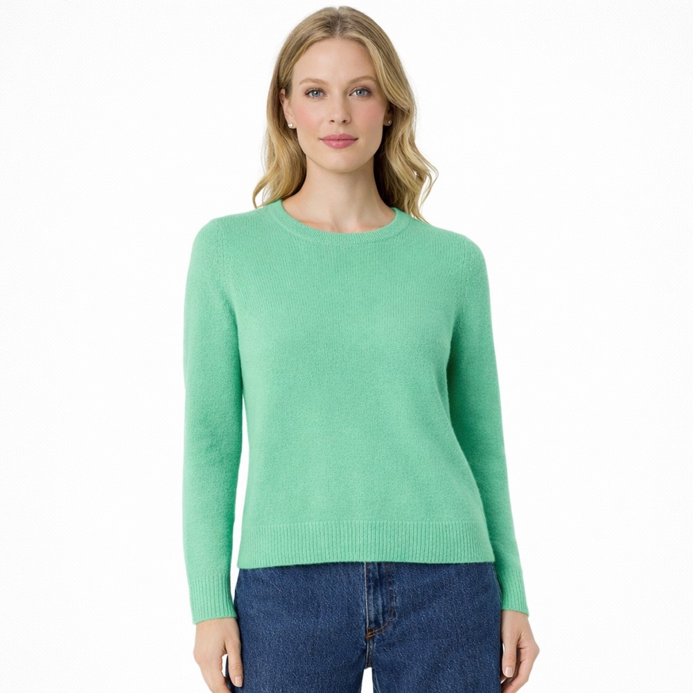 C by Bloomingdales Cashmere Crew Neck Sweater‎ Mint Green Women's Size M